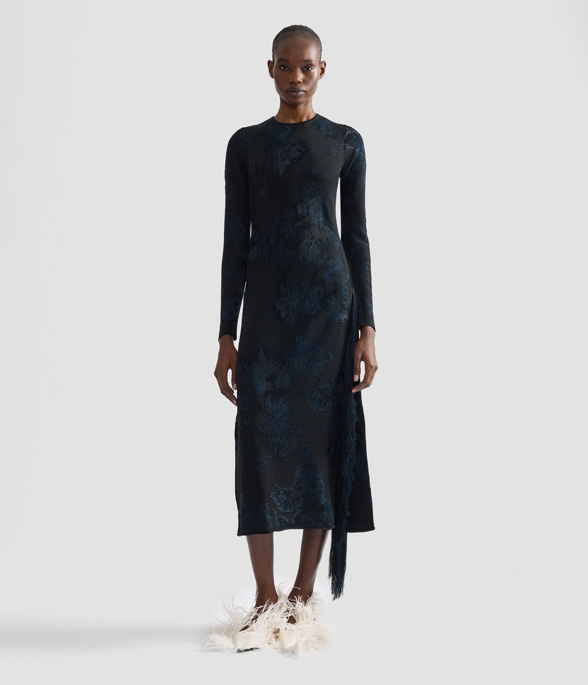 Knit Jacquard Midi Dress