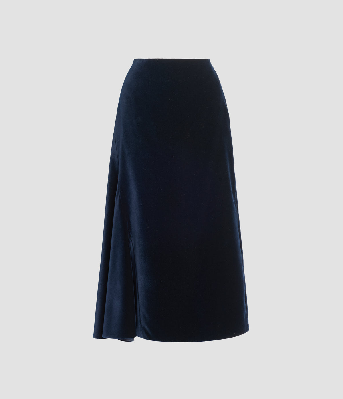 Velvet Draped Midi Skirt