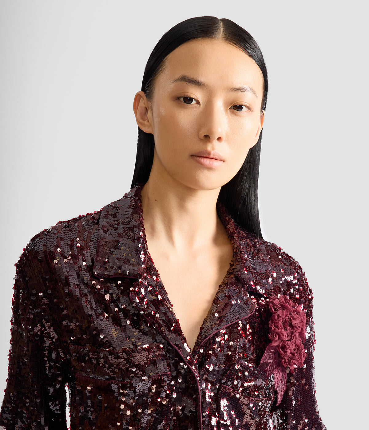 Sequin Long Sleeve Shirt