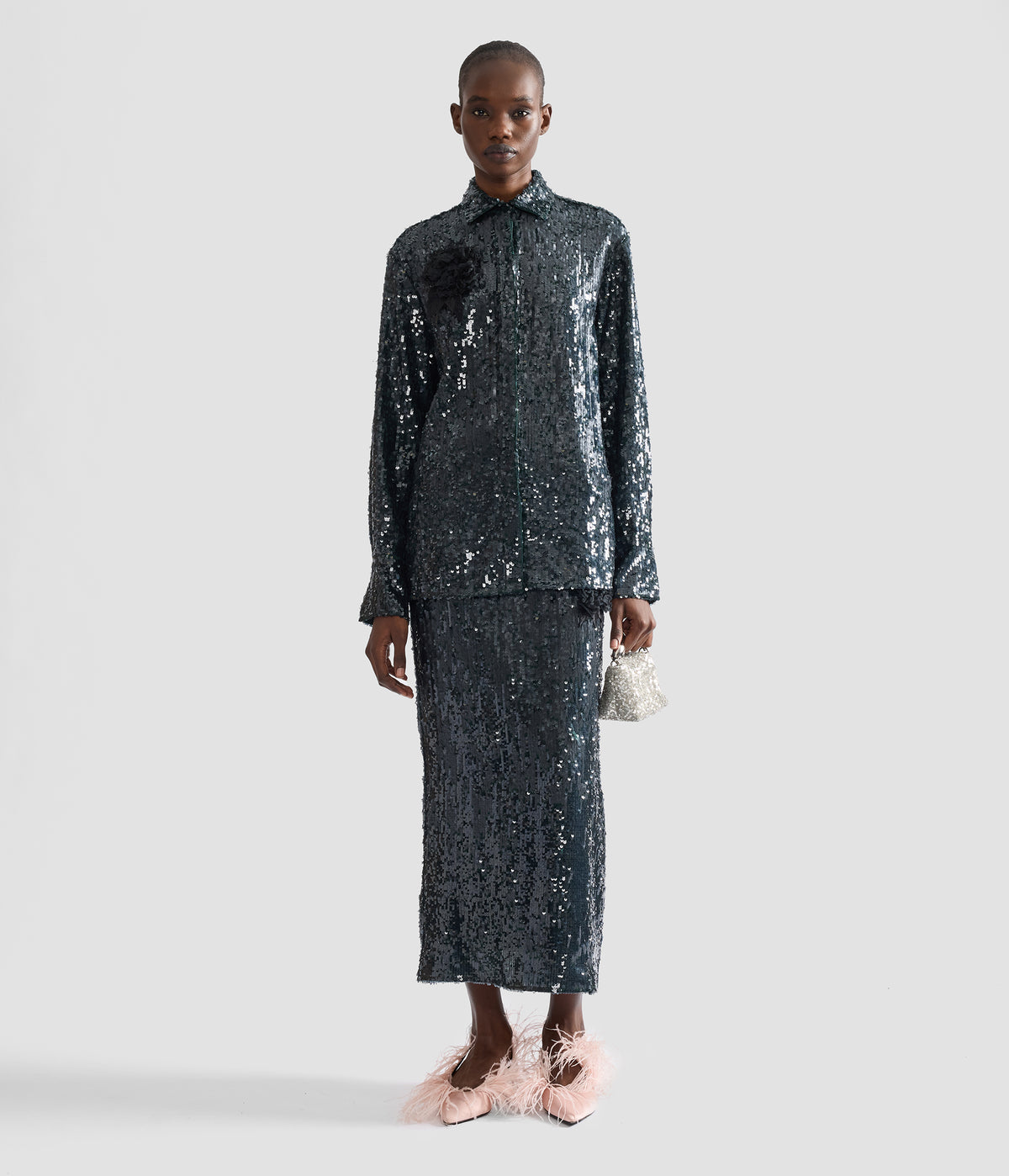 Sequin Long Sleeve Shirt