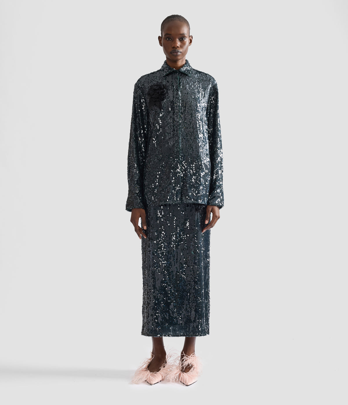 Sequin Long Sleeve Shirt