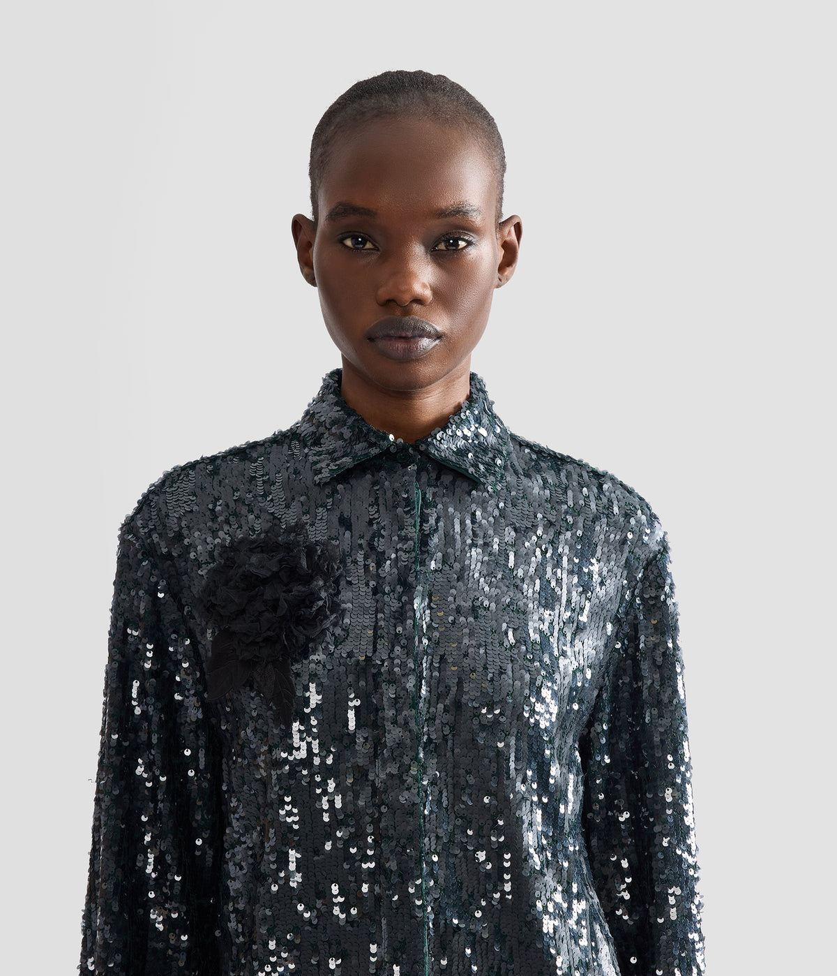 Sequin Long Sleeve Shirt