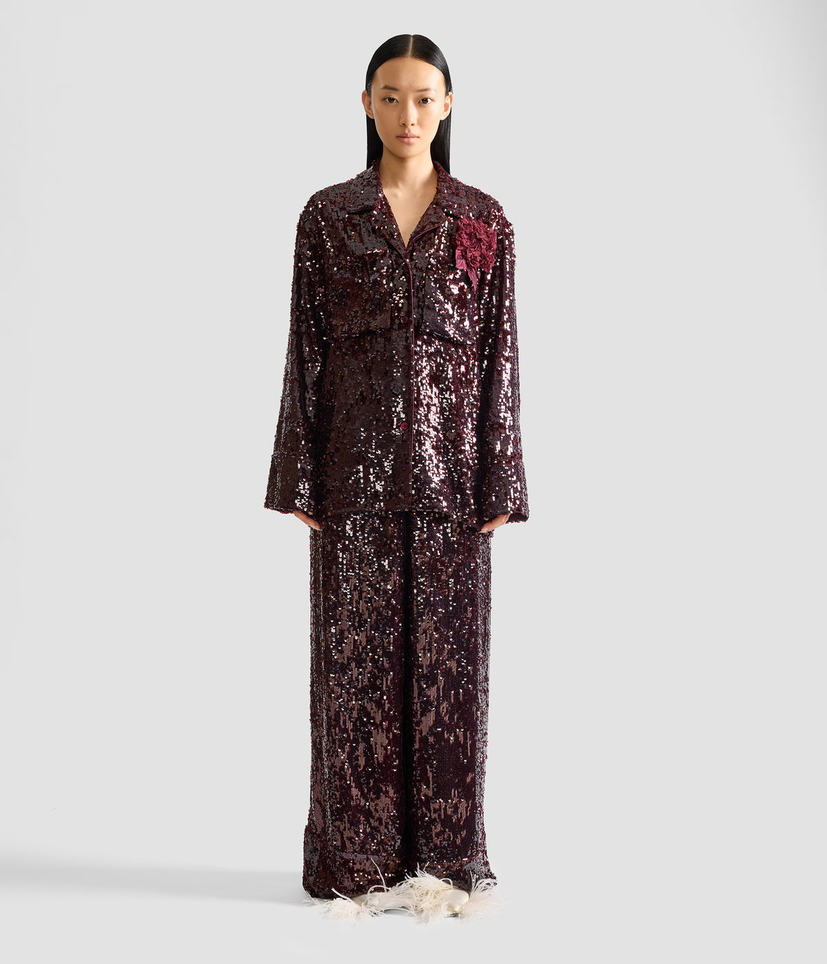 Sequin Long Sleeve Shirt