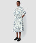 Puff Sleeve Cotton Poplin Tiered Midi Dress