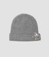 Grey Cashmere Knitted Beanie