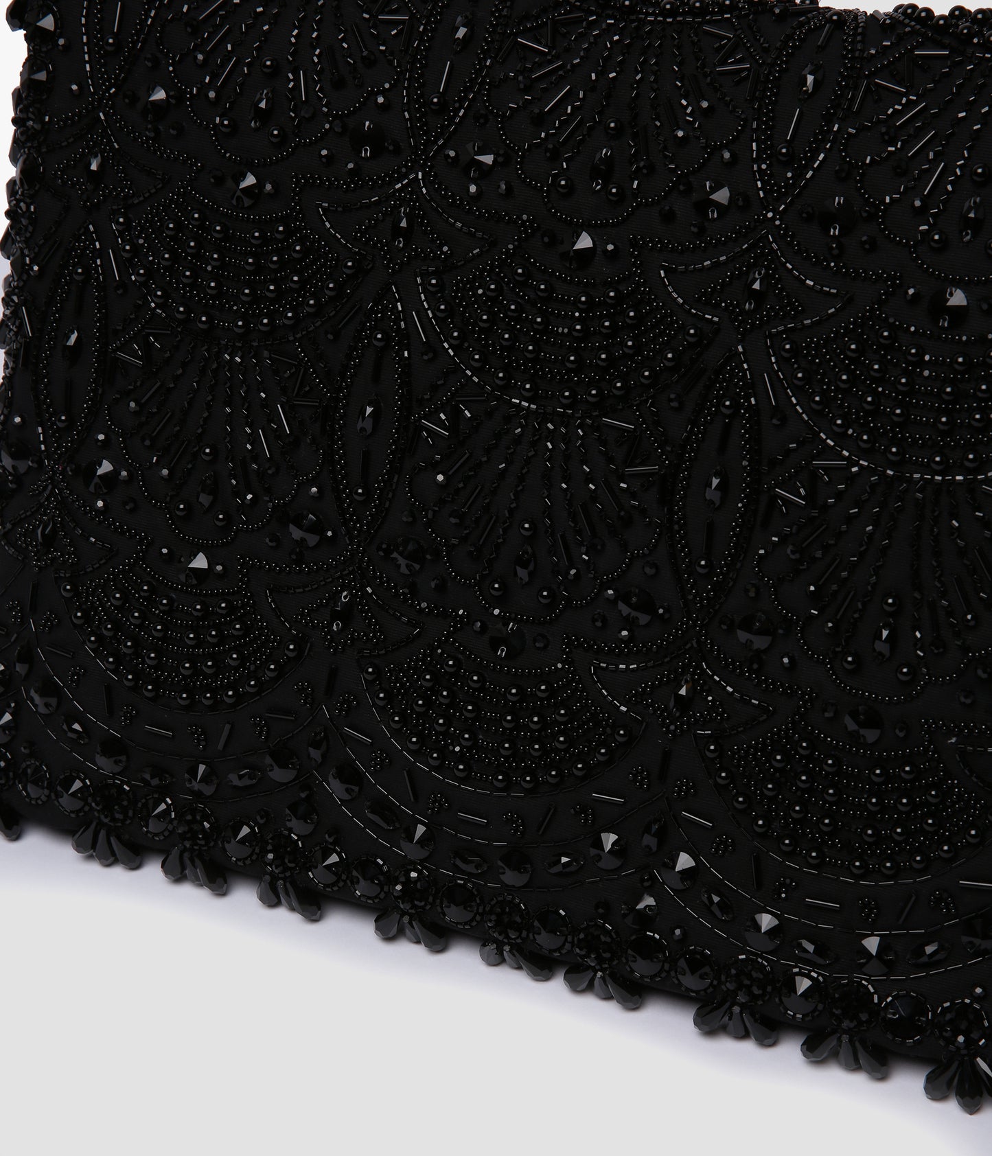 Black Embroidered Faille Bag
