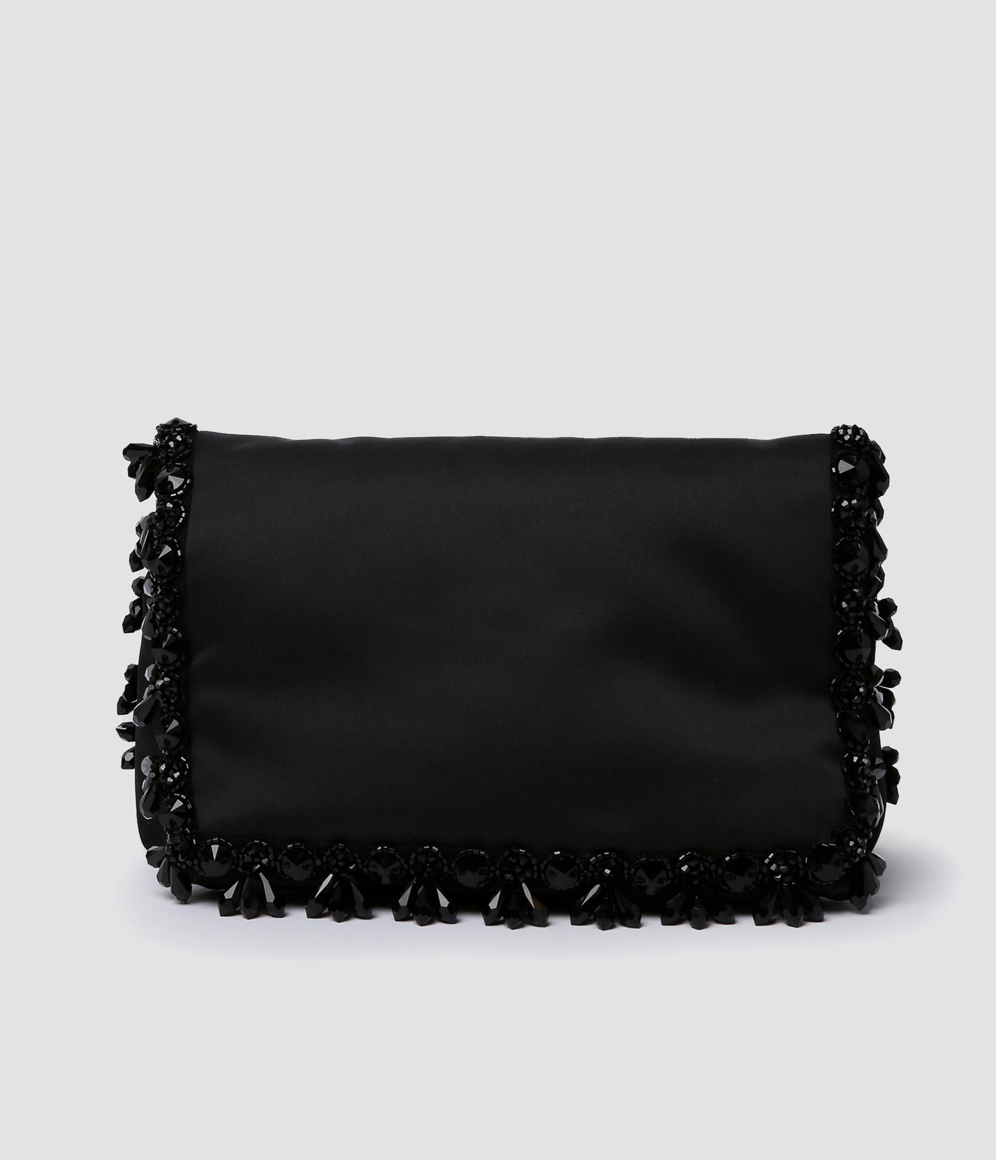 Small Black Satin Embroidered Bag