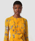 Long Sleeve Pleated Belted Gown