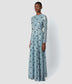 Sequin Long Sleeve Floor Length Gown