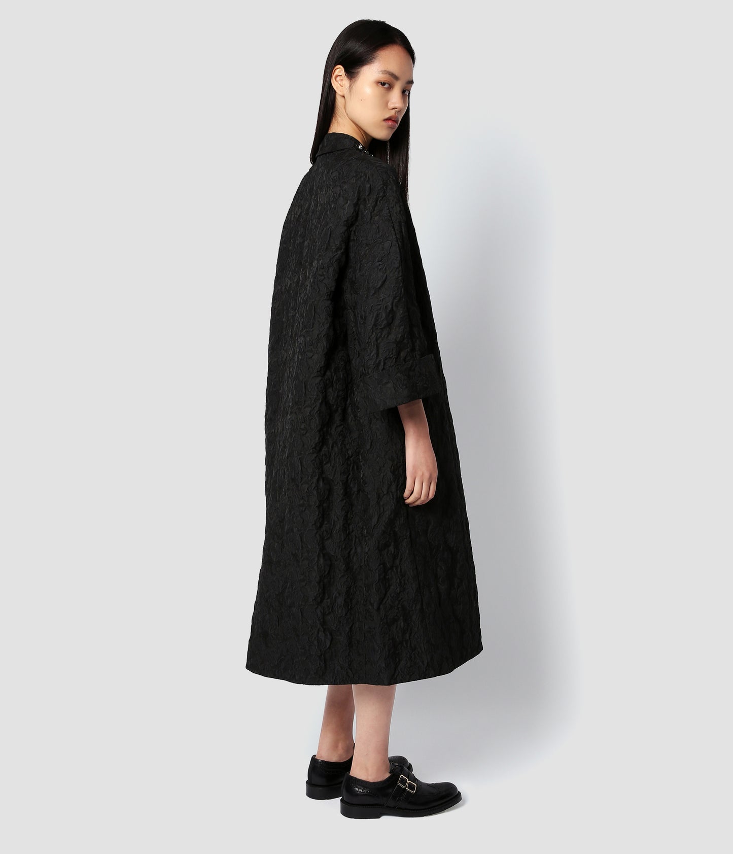 3/4 Sleeve Boxy Fit Ankle Length Coat