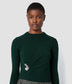 3/4 Sleeve Wool Knit Jumper With Draped Front Detail