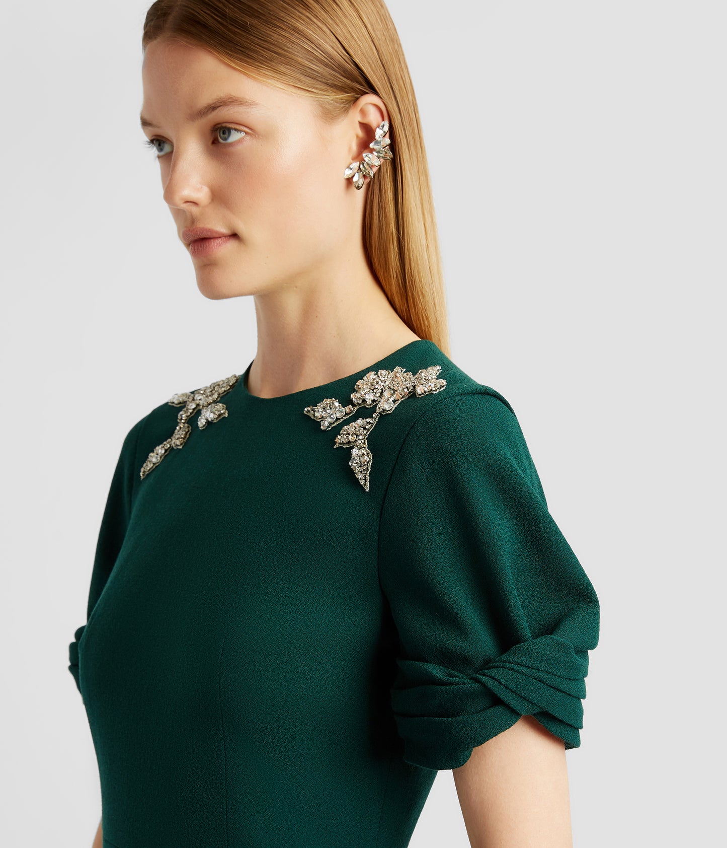 Embellished Short Sleeve Midi Dress