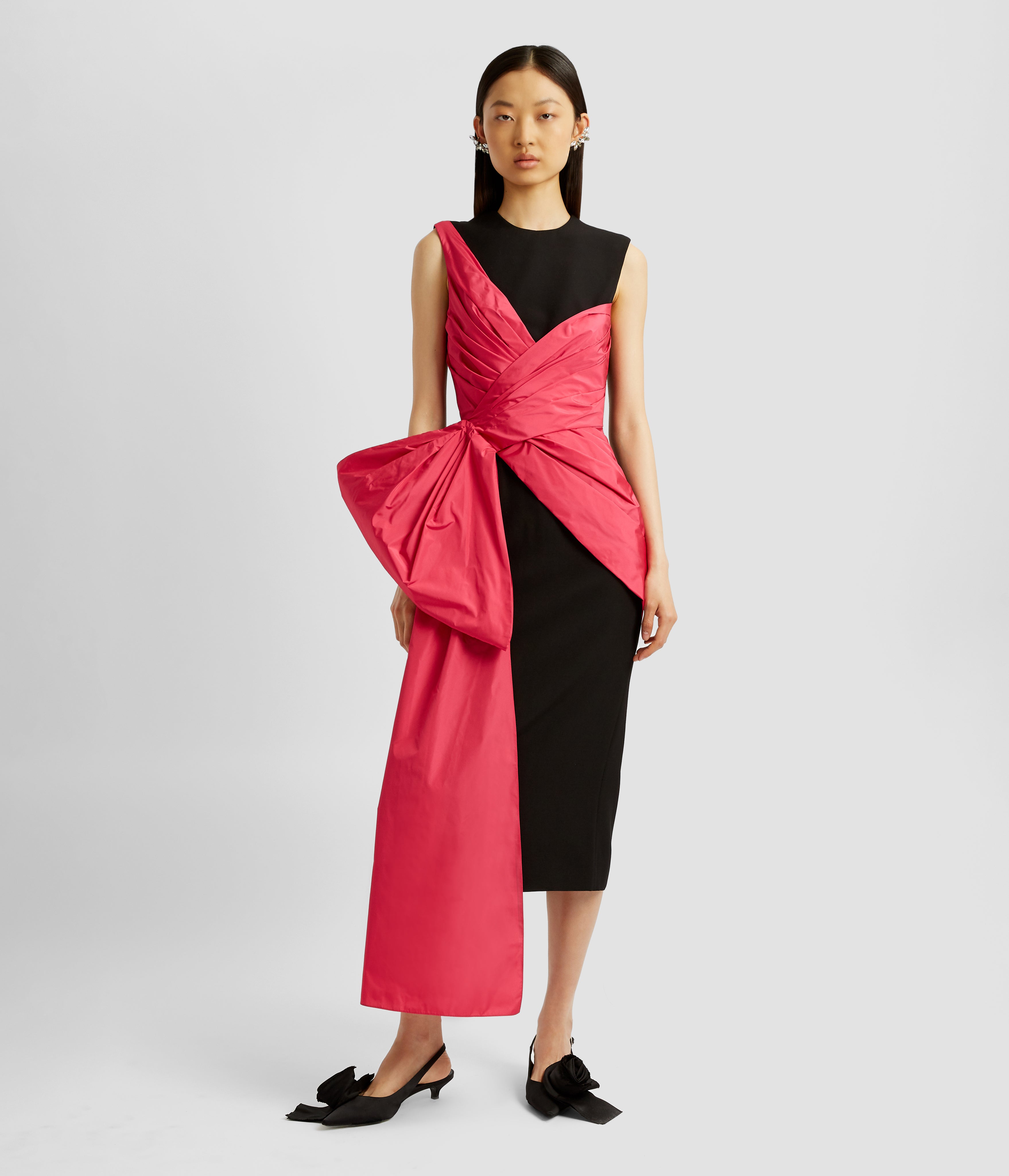 Midi Dress With Drape Detail