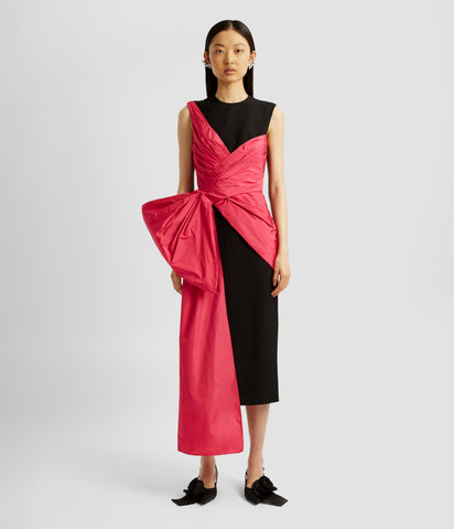 Midi Dress With Drape Detail