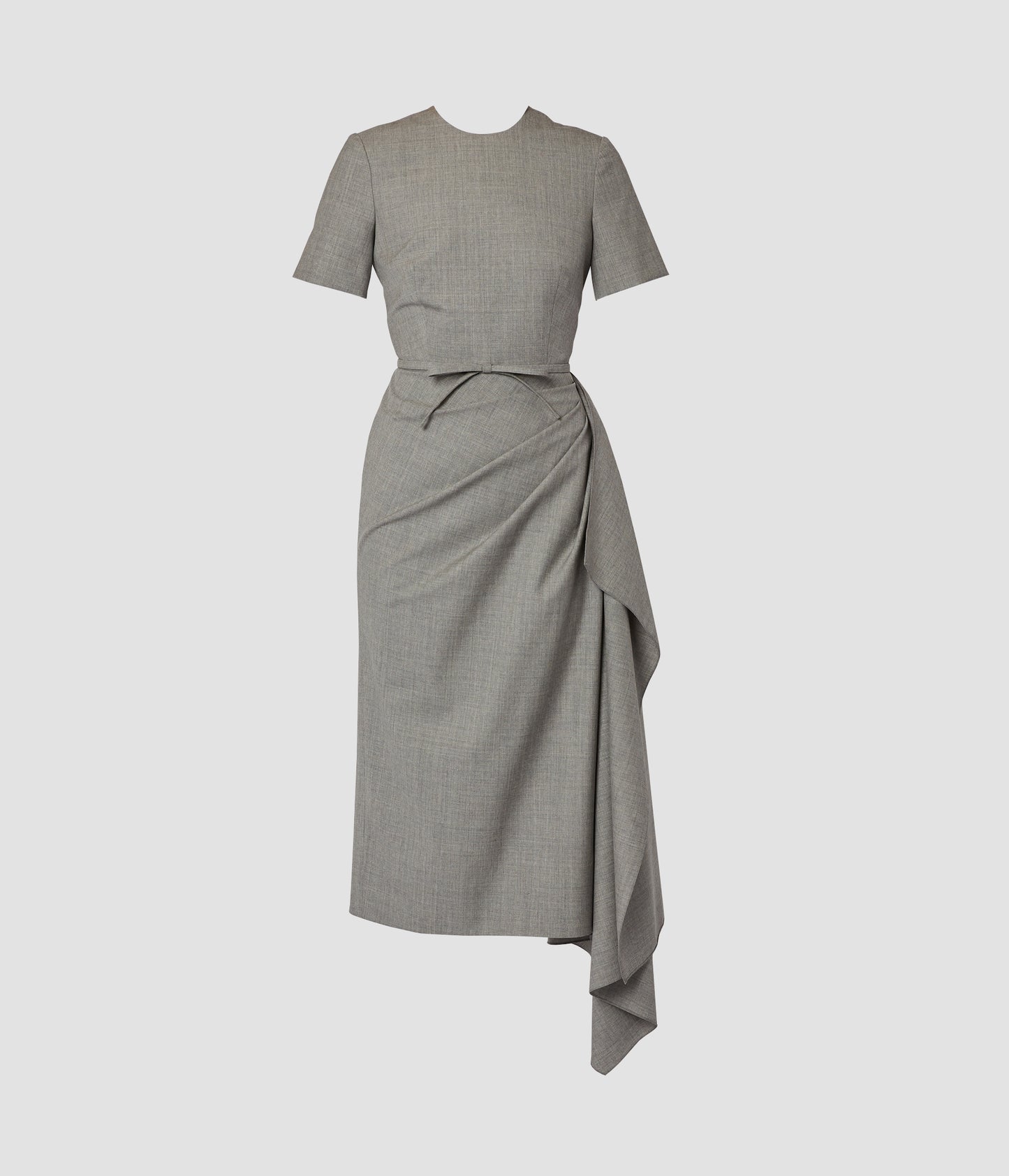 Short Sleeve Midi Dress With Drape Detail