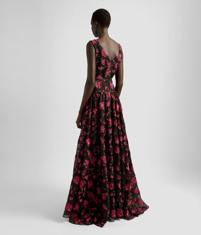 Sleeveless Gown With Gathered Skirt