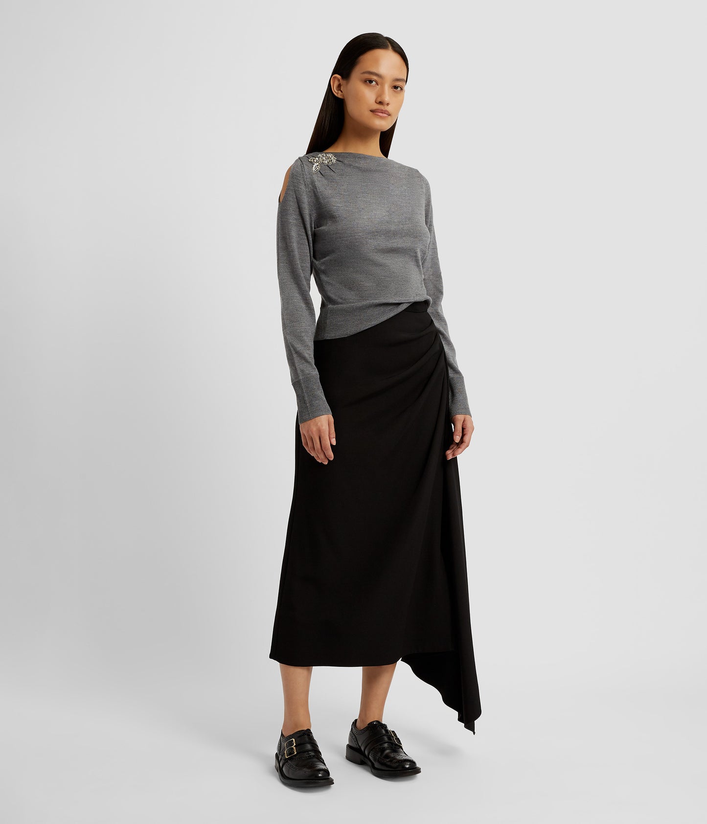 Drape Detail Knit Jumper