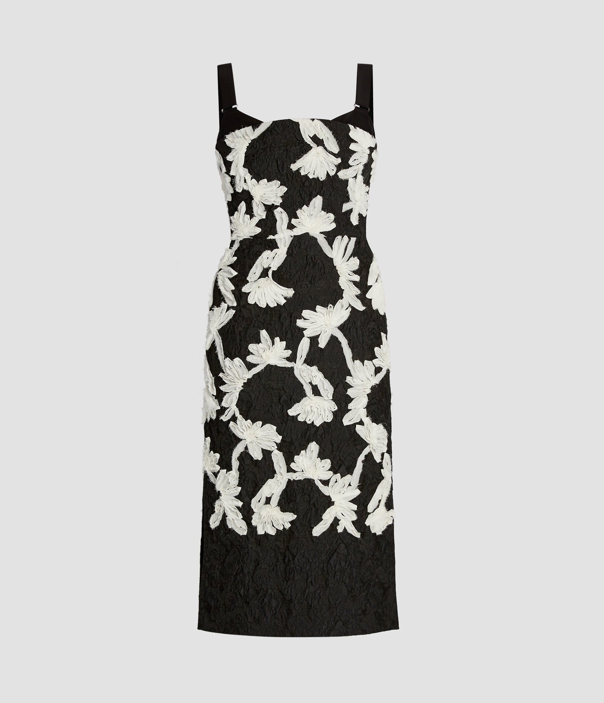 Embroidered Jacquard Midi Dress