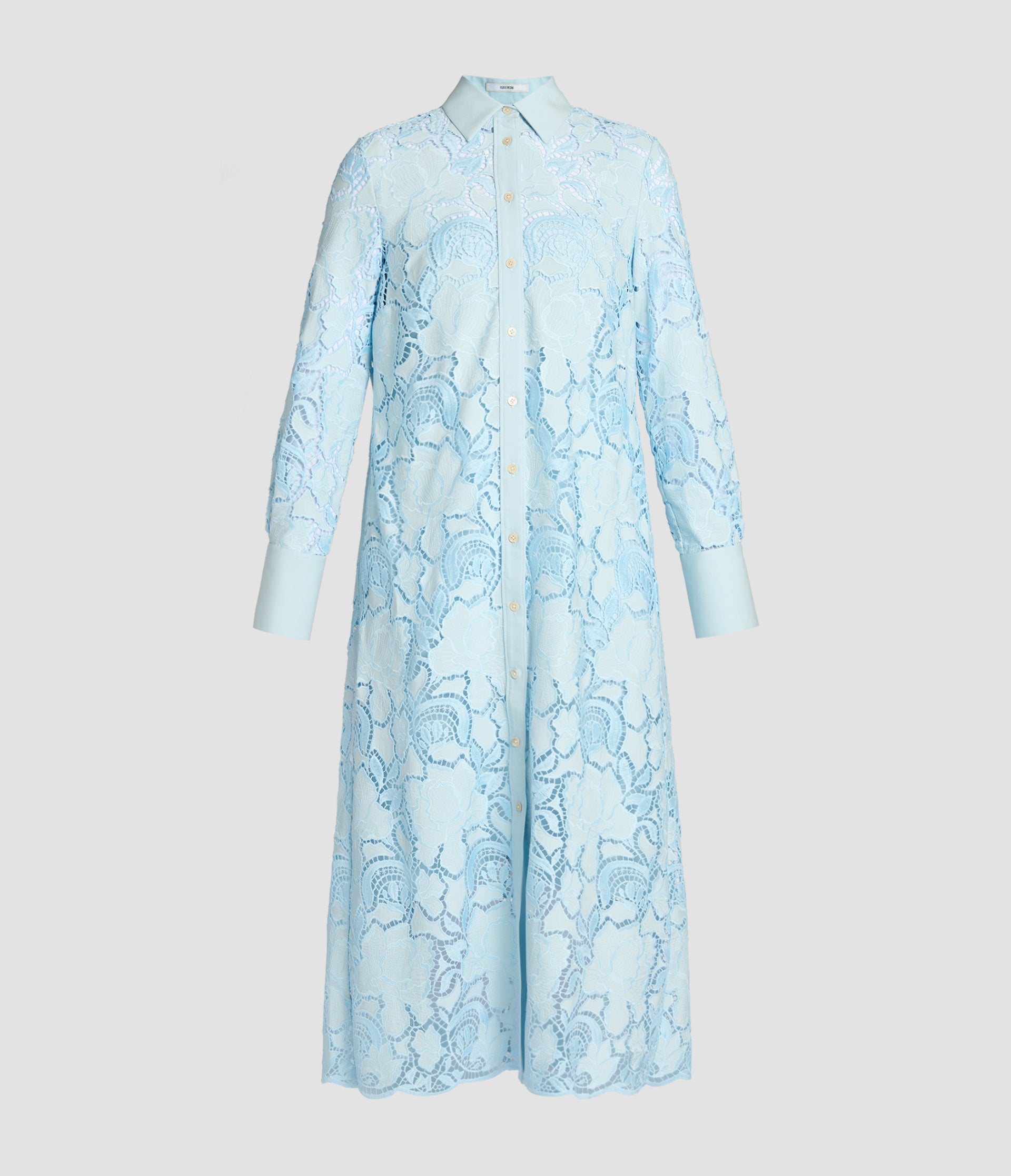 Floral Cutwork Tie-Waist Shirt Dress