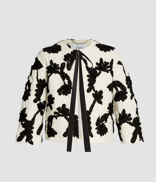 Embroidered Jacquard Cropped Jacket