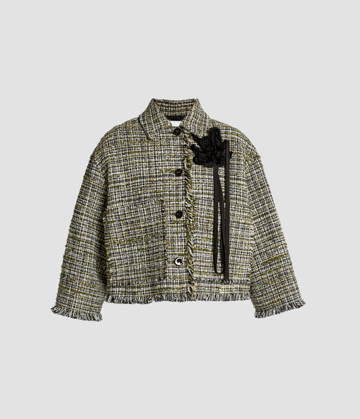 ジャケット・アウター Eaphi big collar middle coat Boxy Crop Jacket | Erdem.com – ERDEM