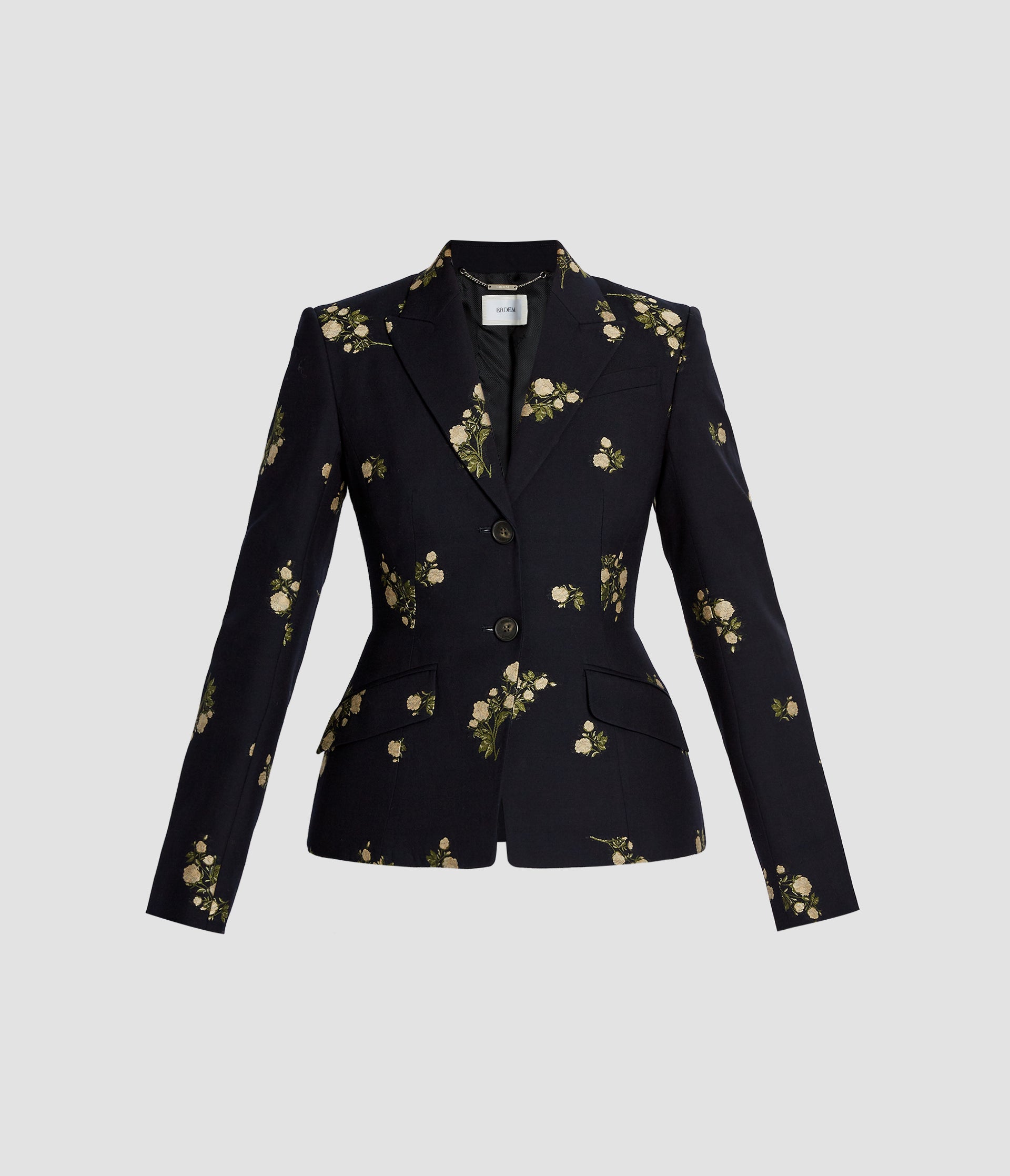 Floral Jacquard Fitted Blazer