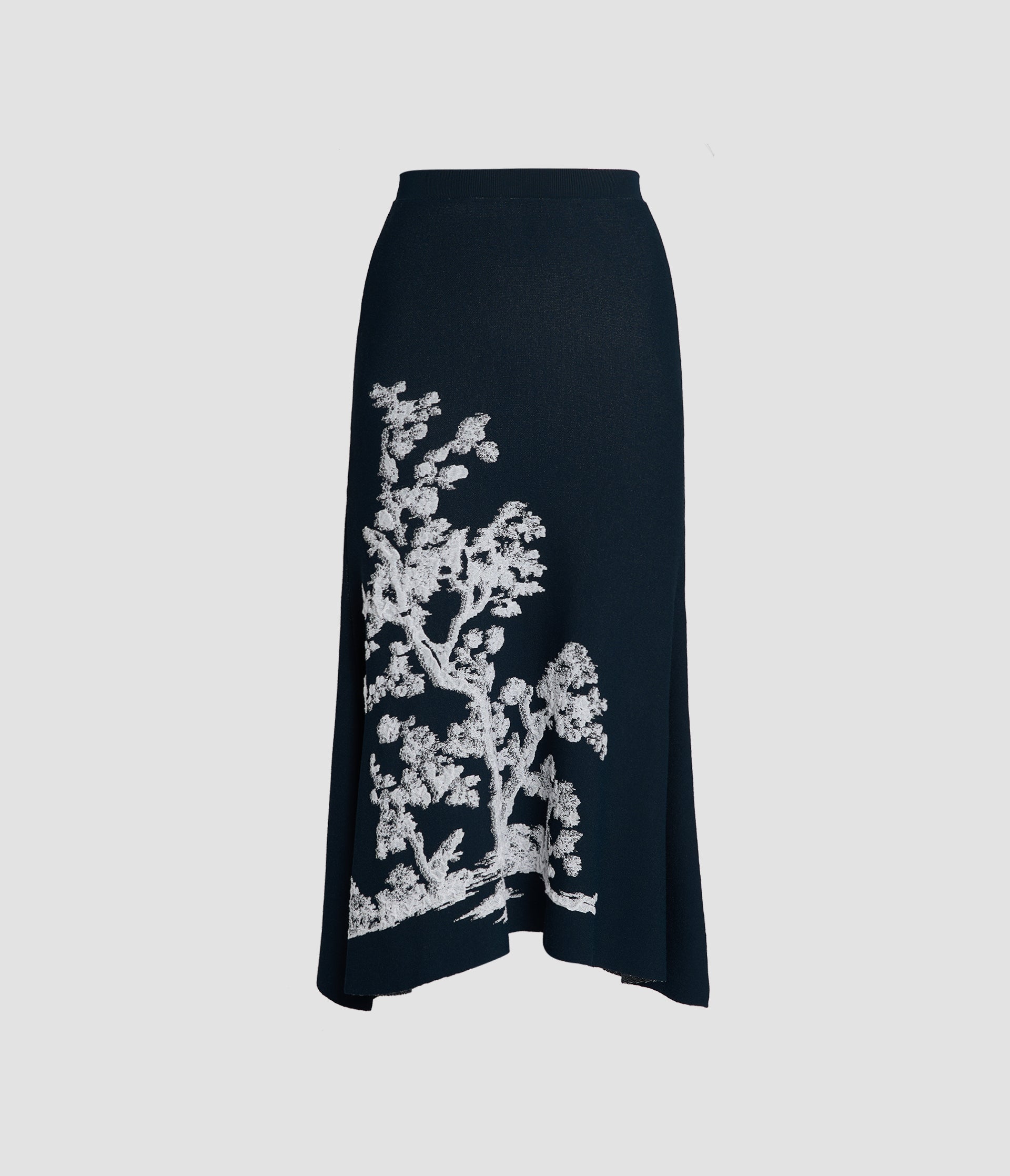 Jacquard Asymmetric Knit Skirt