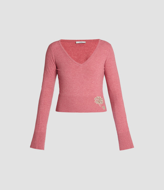 Embellished Cropped Jumper