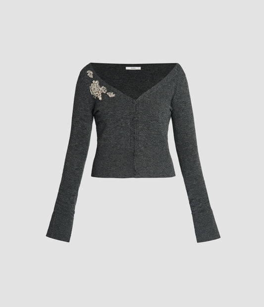 Embellished Cropped Cardigan