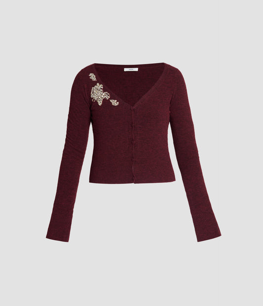 Embellished Cropped Cardigan