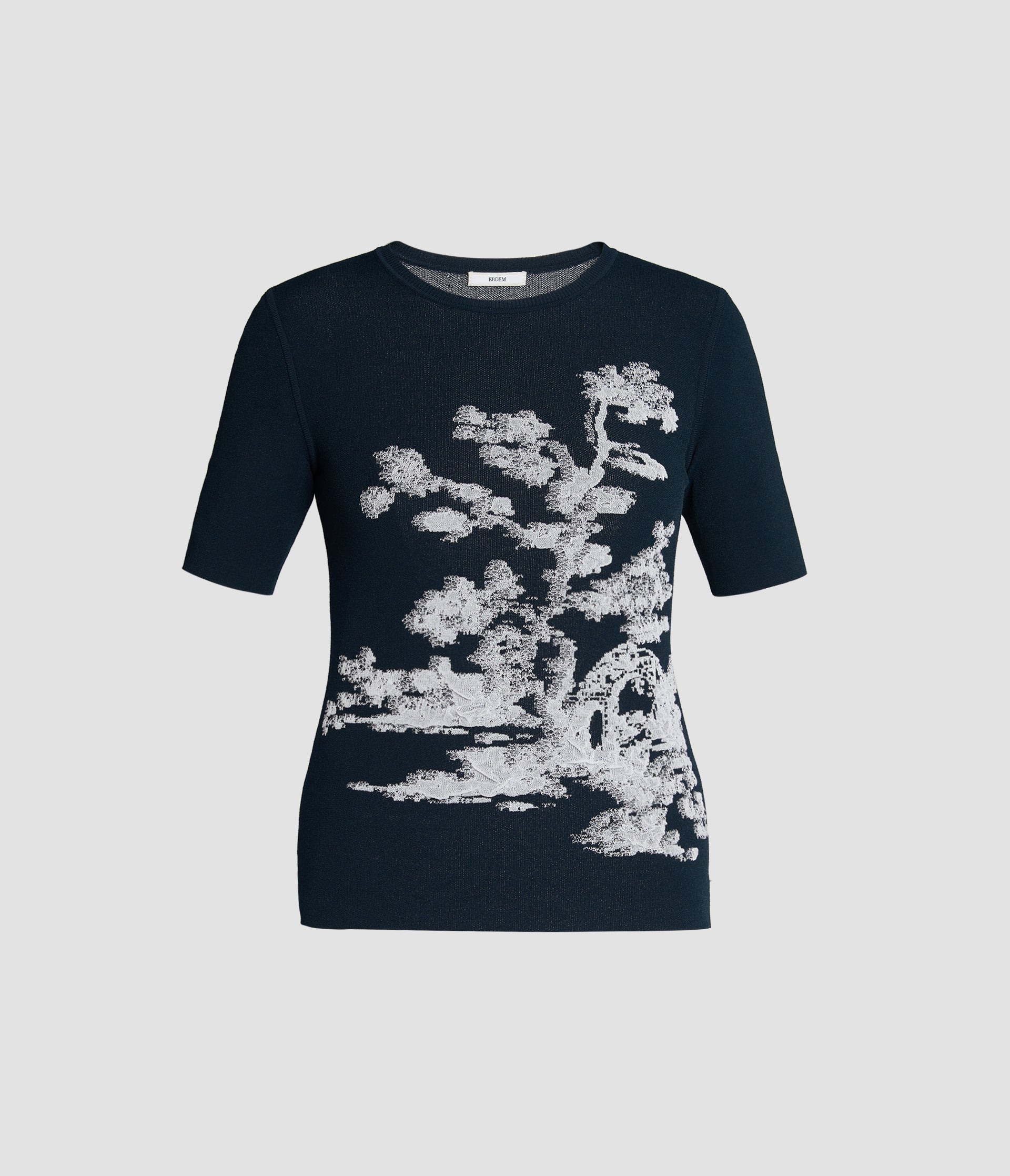 Jacquard Short Sleeve Knit Top