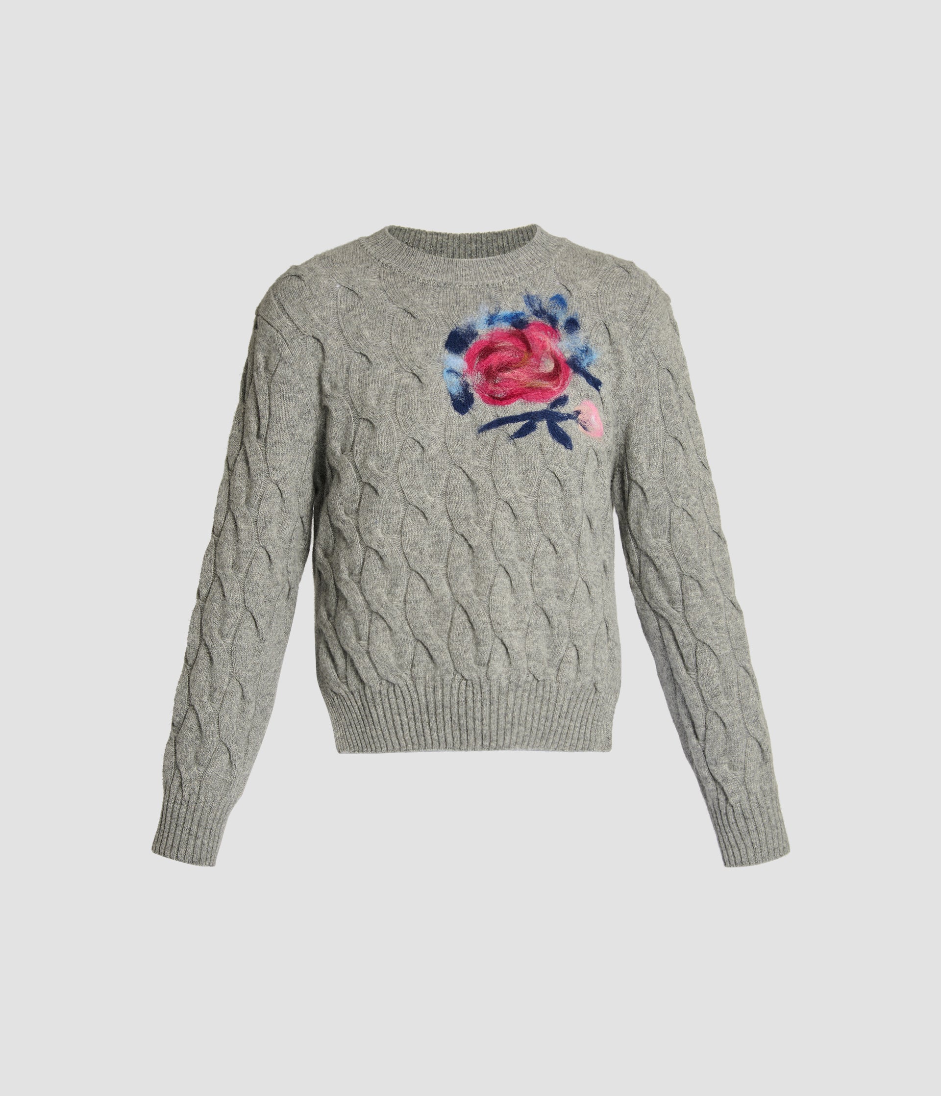 Floral Detail Cable Knit Jumper
