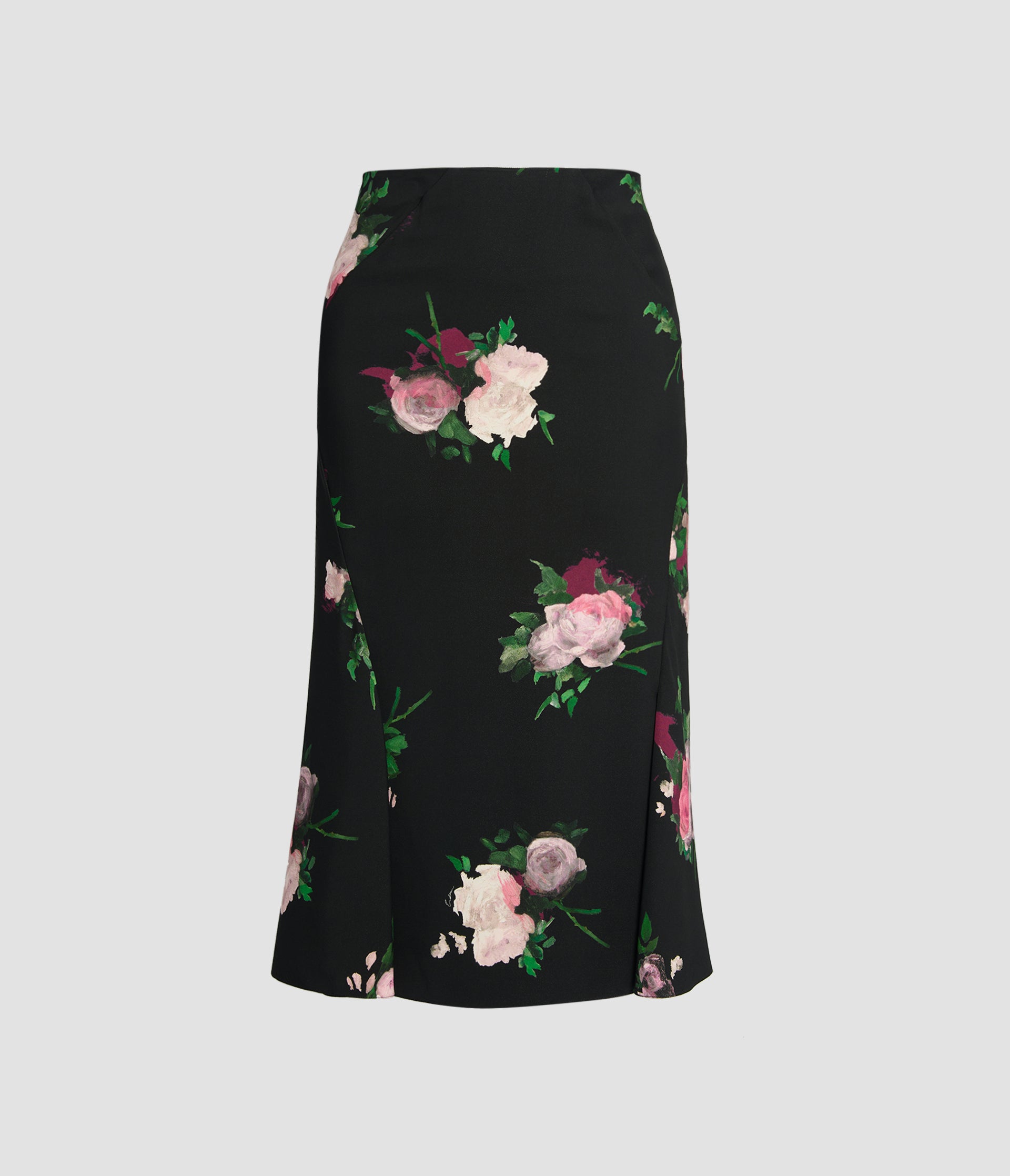 Floral Print A Line Midi Skirt