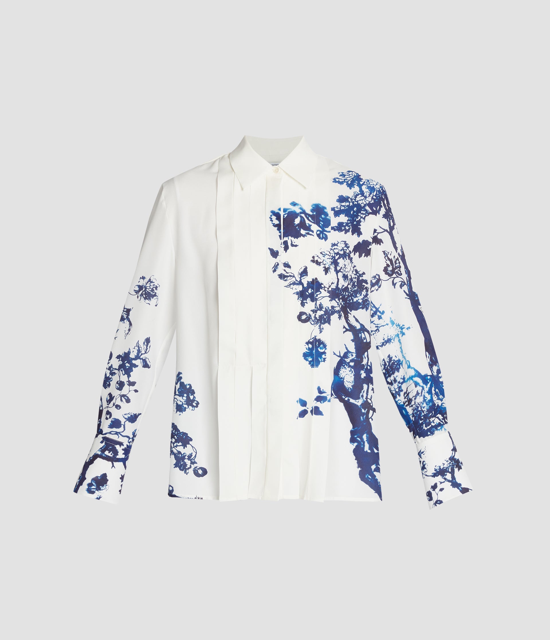Printed Crepe De Chine Long Sleeve Shirt