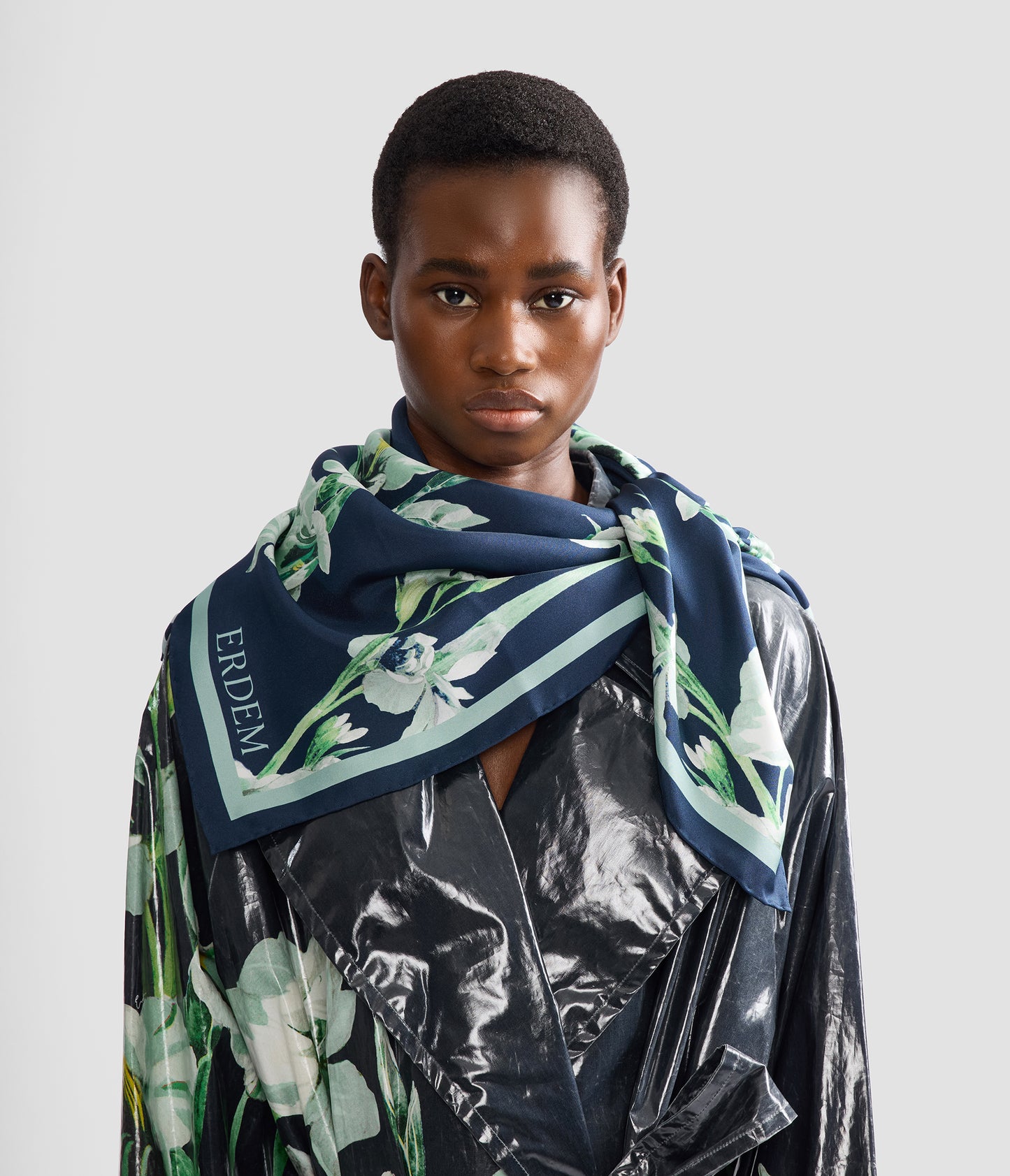 Floral Print Silk Scarf
