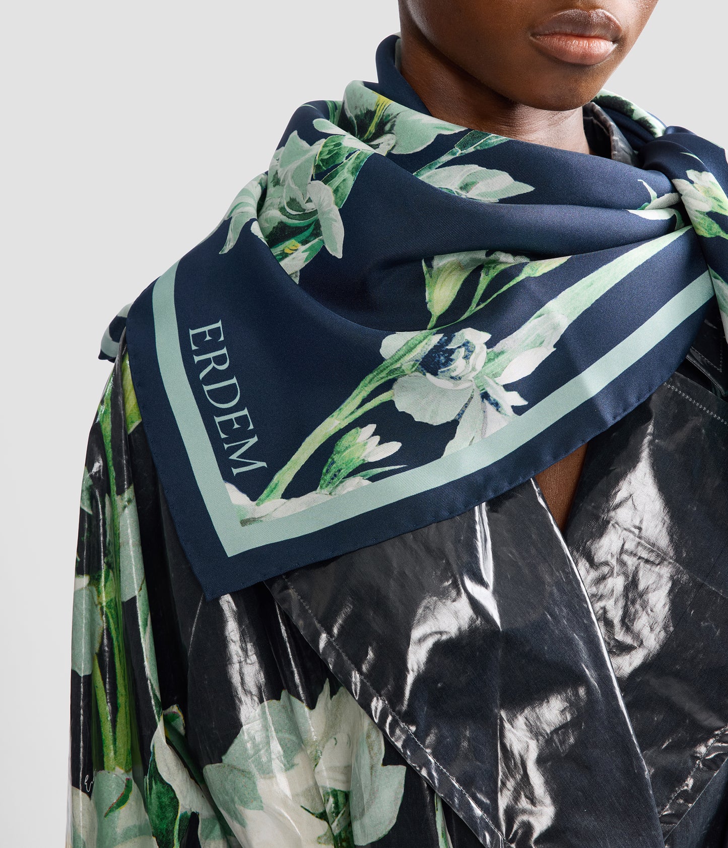 Floral Print Silk Scarf