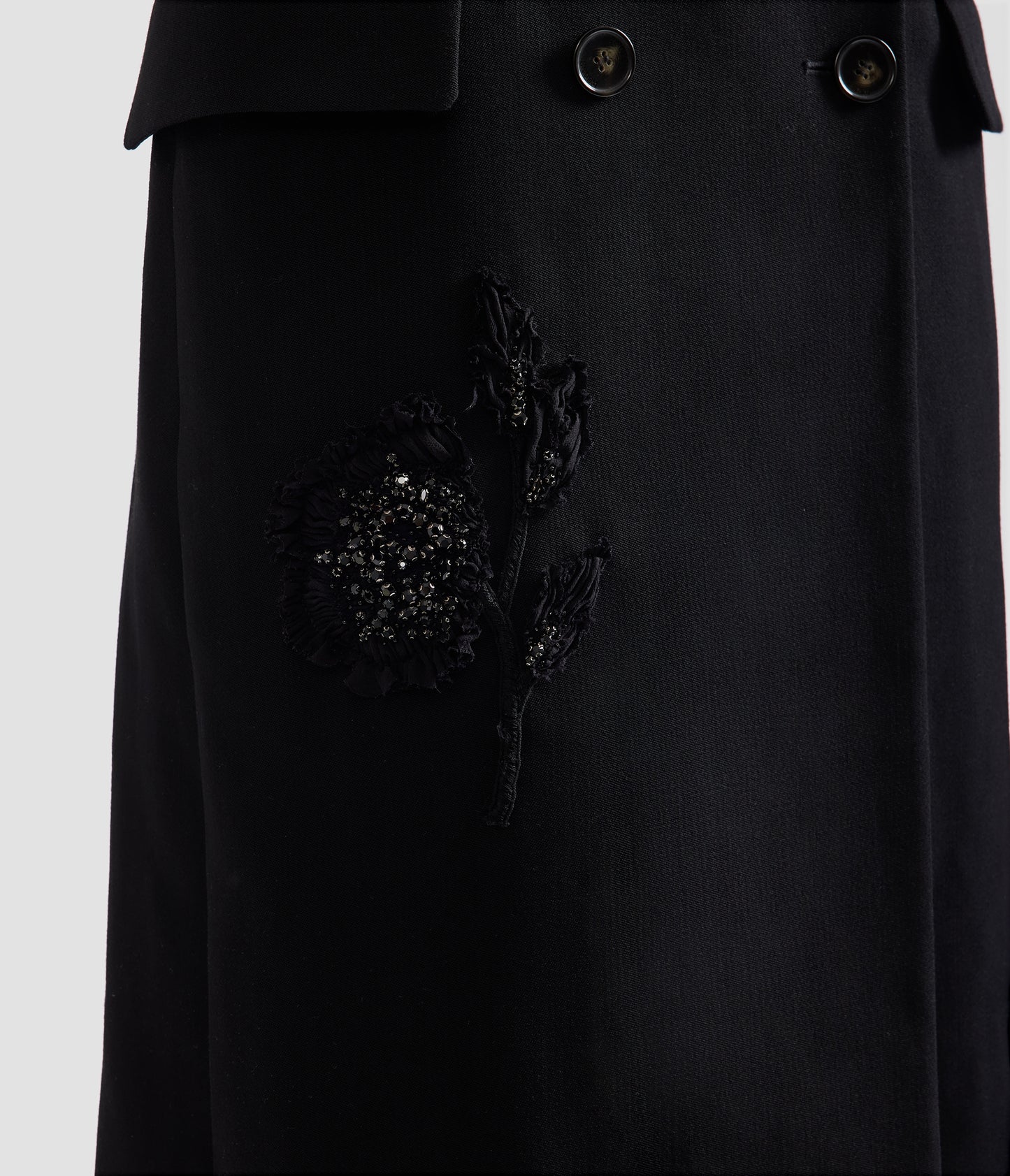 Embroidered Grain De Poudre Tailored Coat