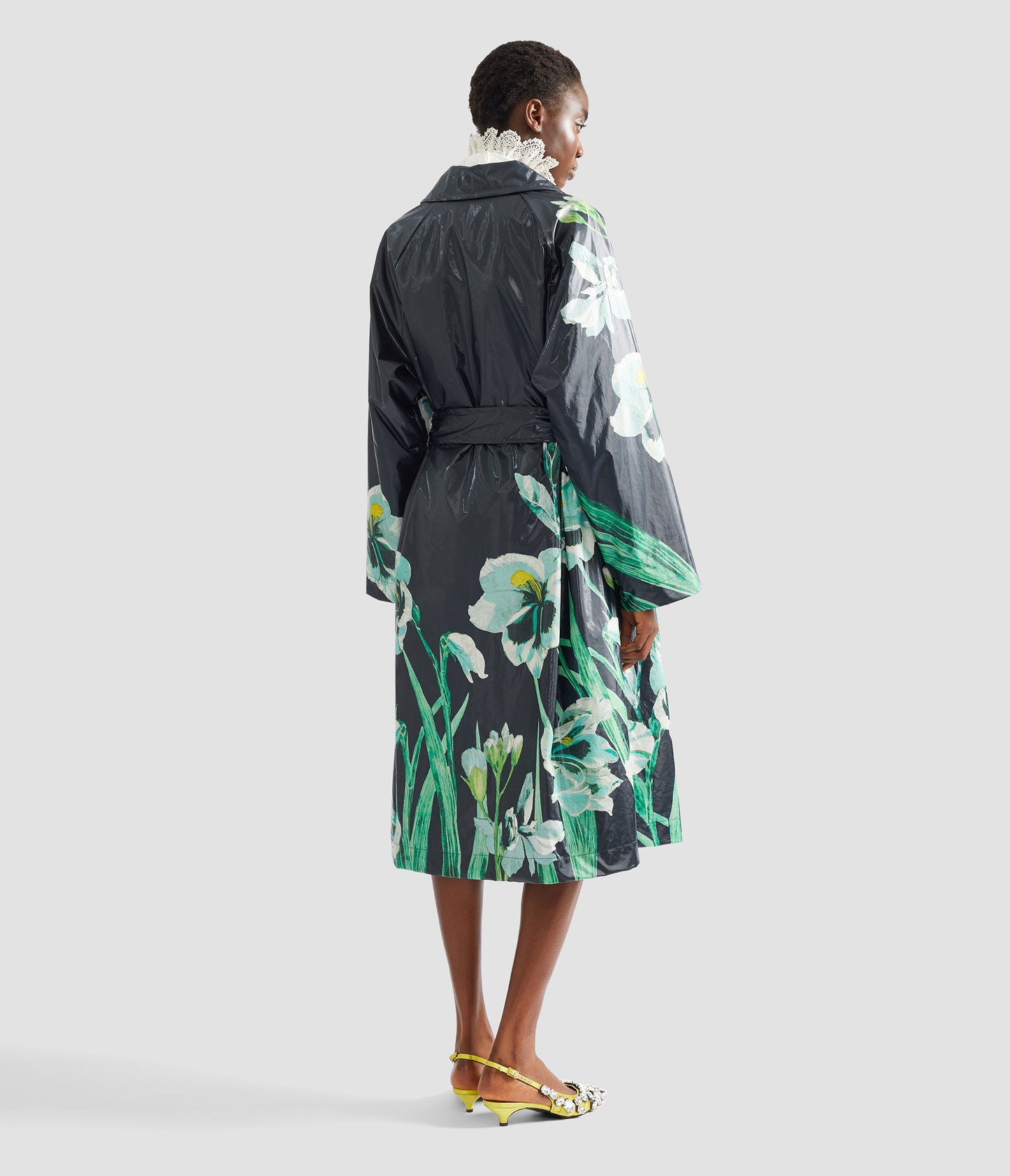 Floral Cotton Trench Coat