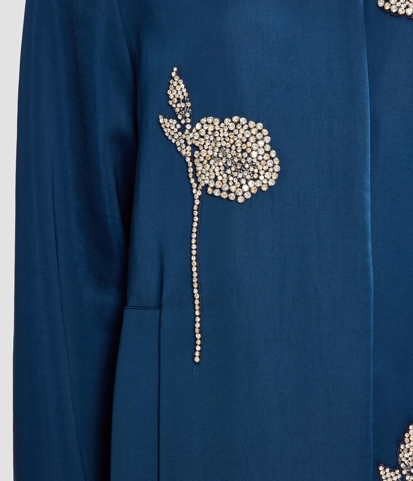 Embroidered Heavy Satin Coat