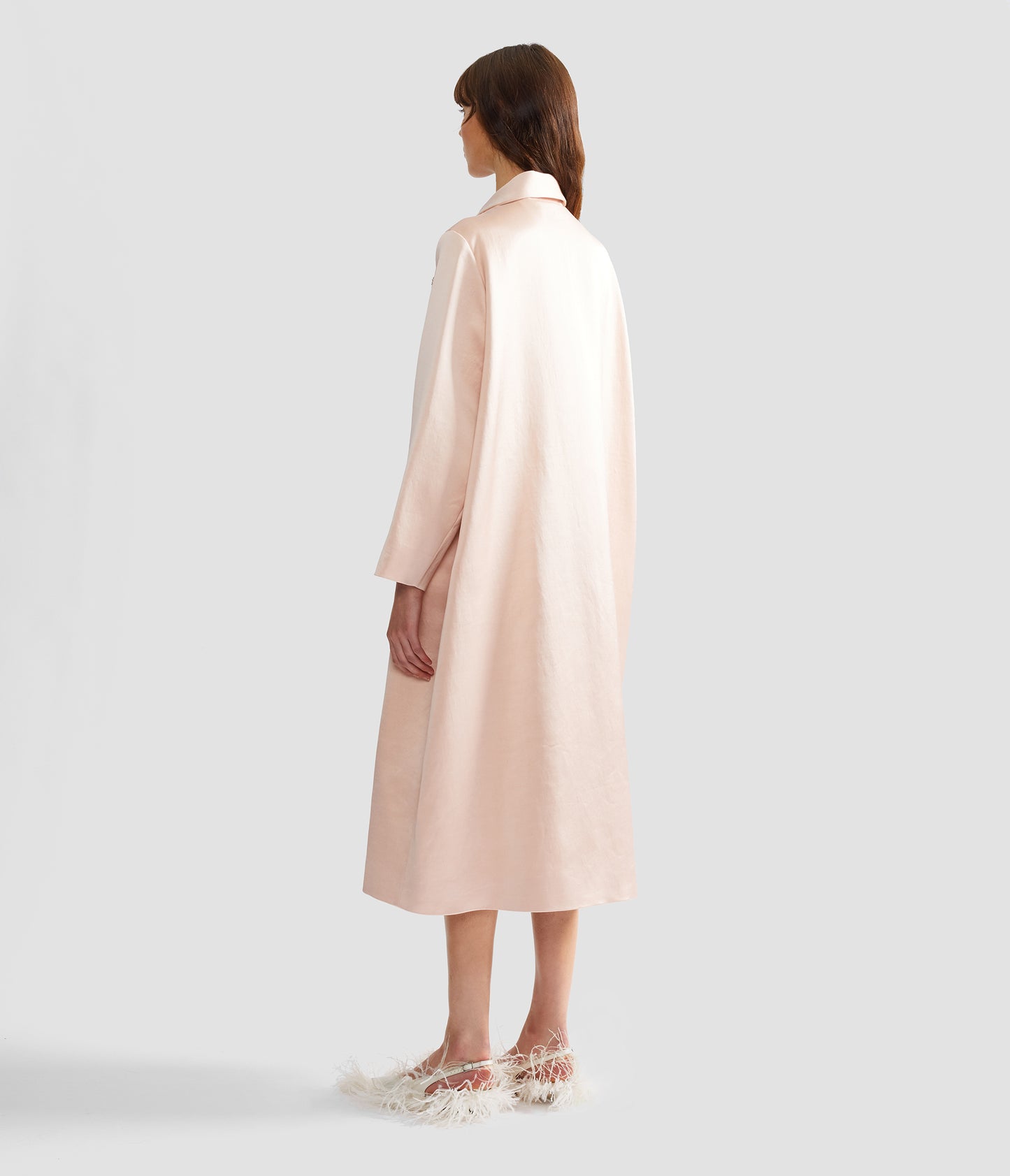 Embroidered Heavy Satin Coat