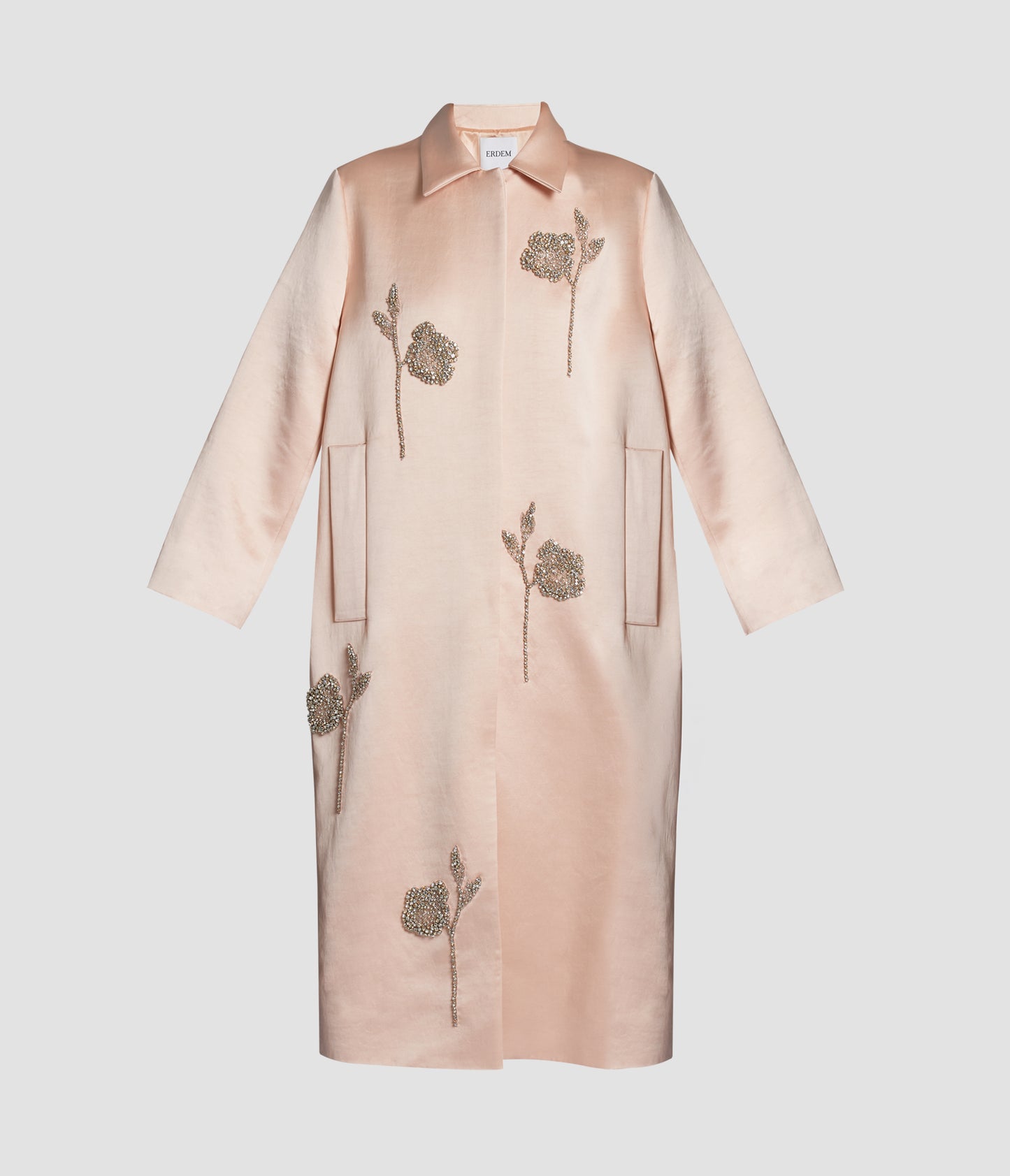 Embroidered Heavy Satin Coat
