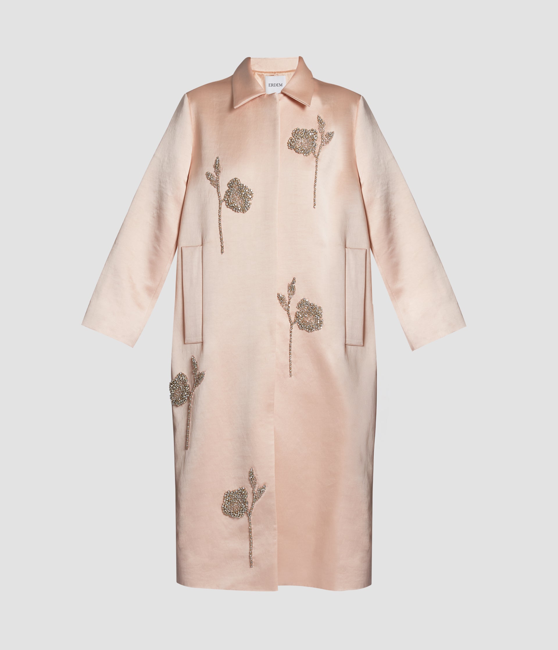 Embroidered Heavy Satin Coat