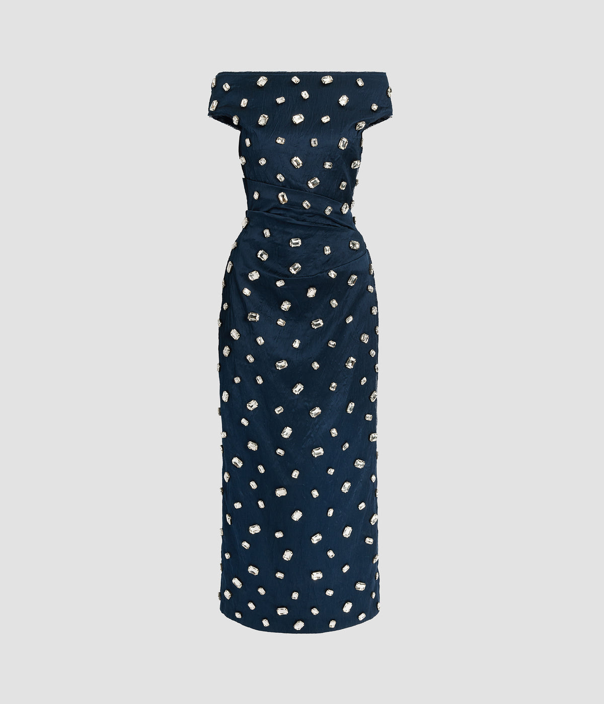 Embroidered Textured Satin Midi Pencil Dress by GBELLLON113LON