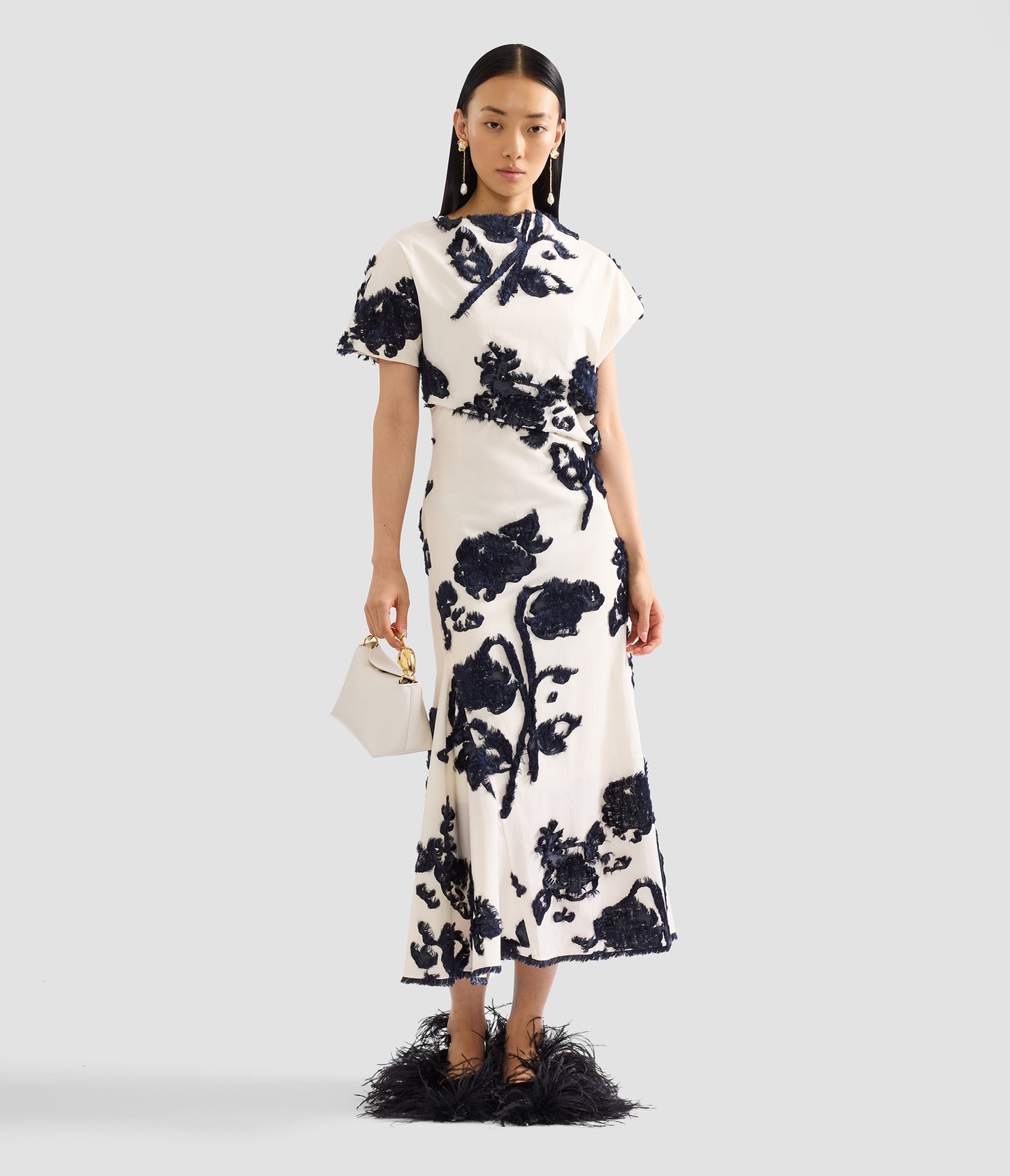 Fil Coupe Poplin Short Sleeve Midi Dress