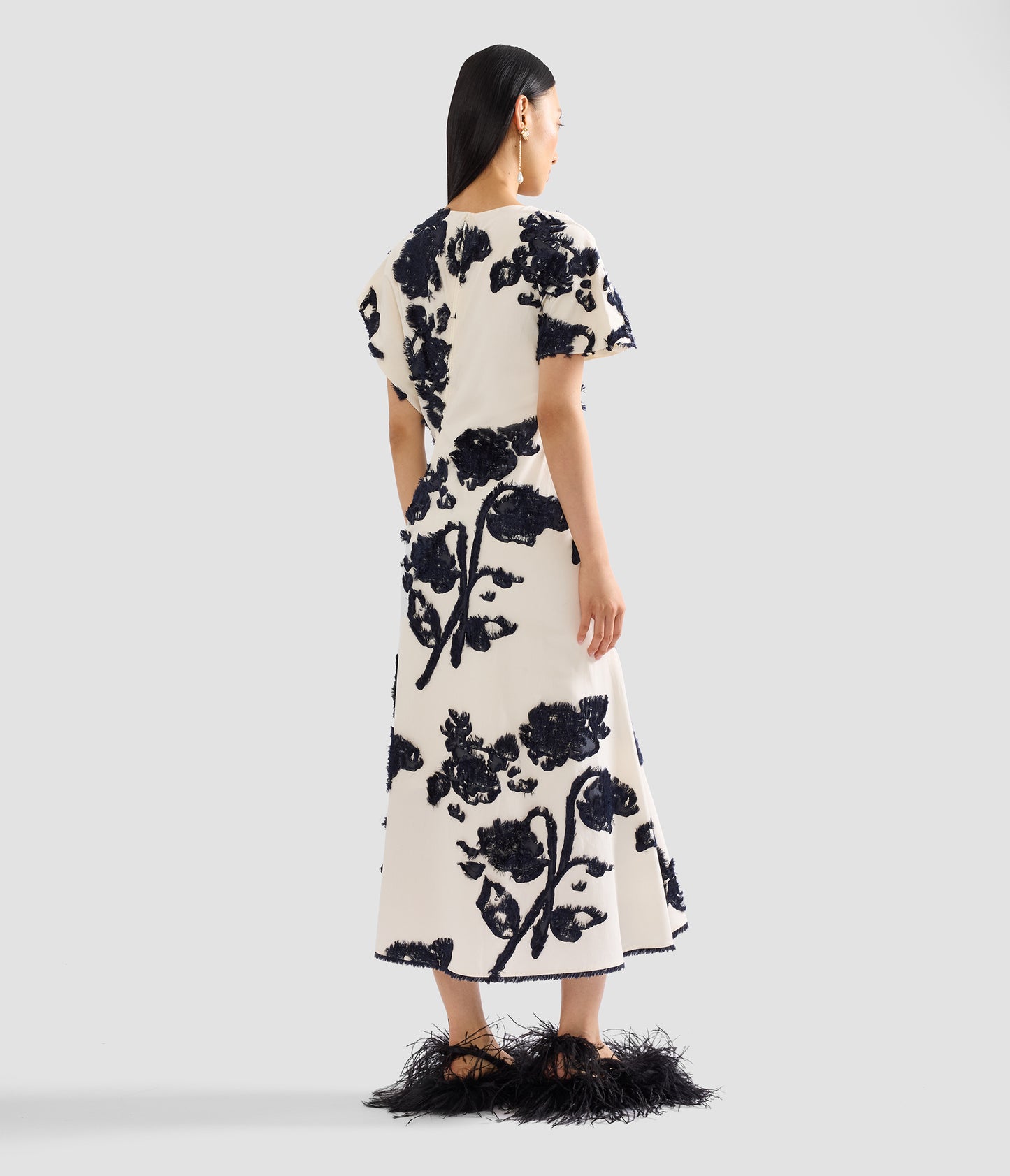 Fil Coupe Poplin Short Sleeve Midi Dress