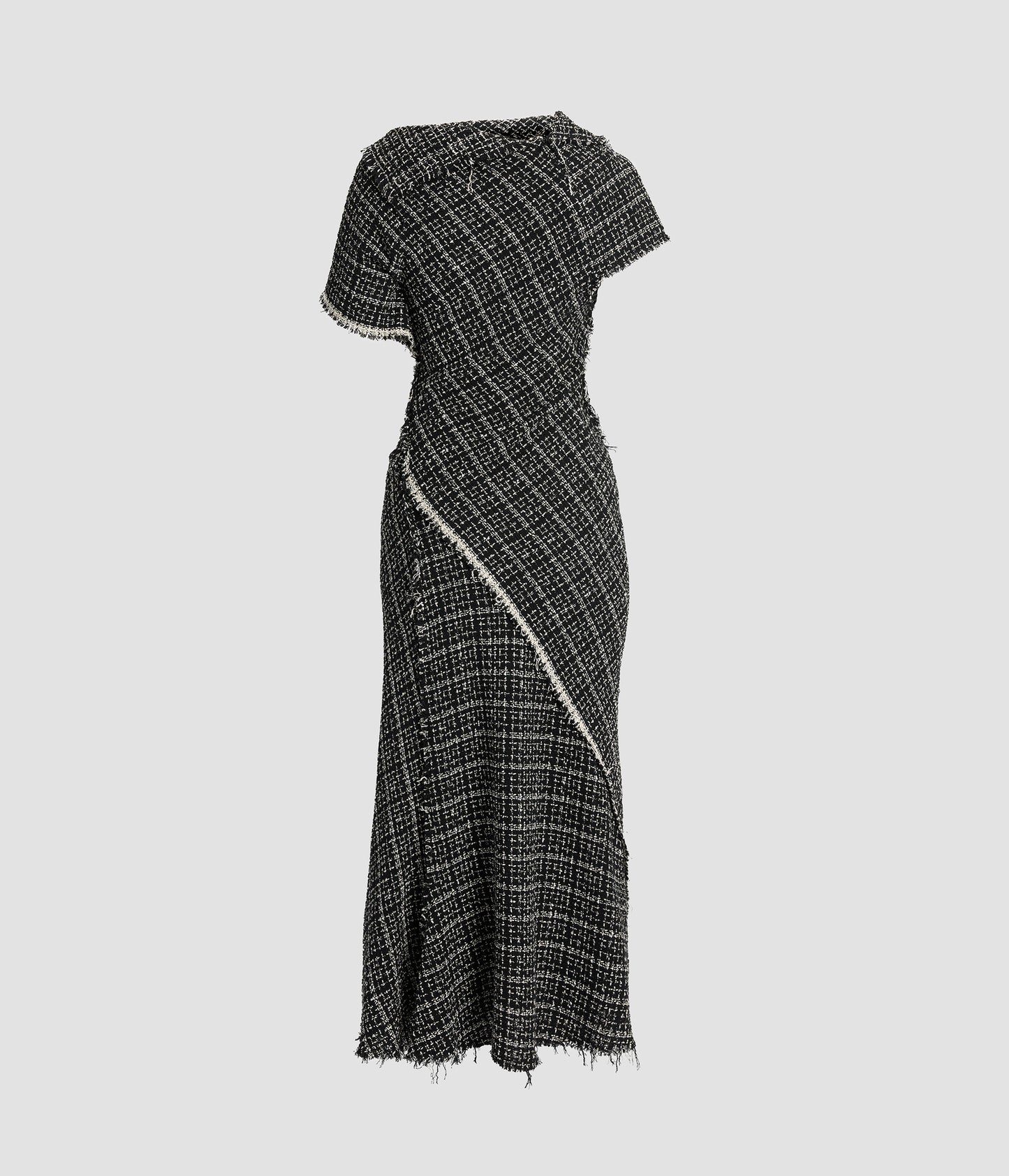 Tweed Asymmetric Midi Dress