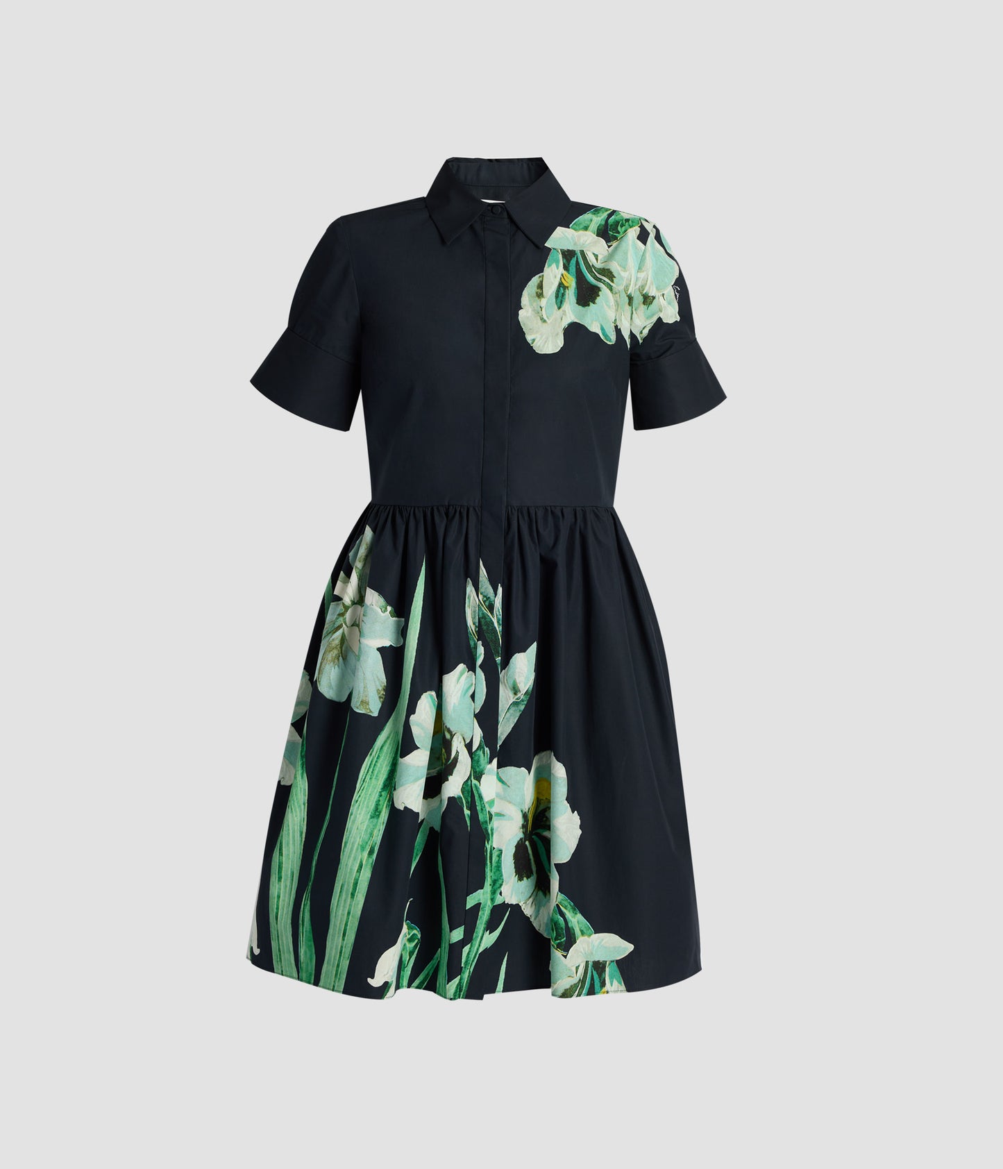 Floral Cotton Short Sleeve Mini Dress