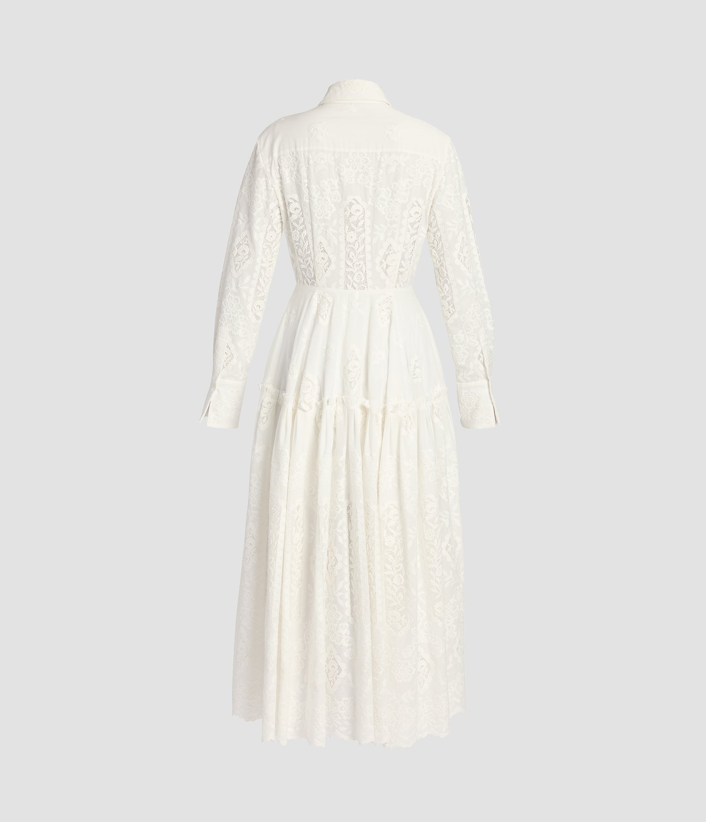 Embroidered Cotton Long Sleeve Shirt Dress