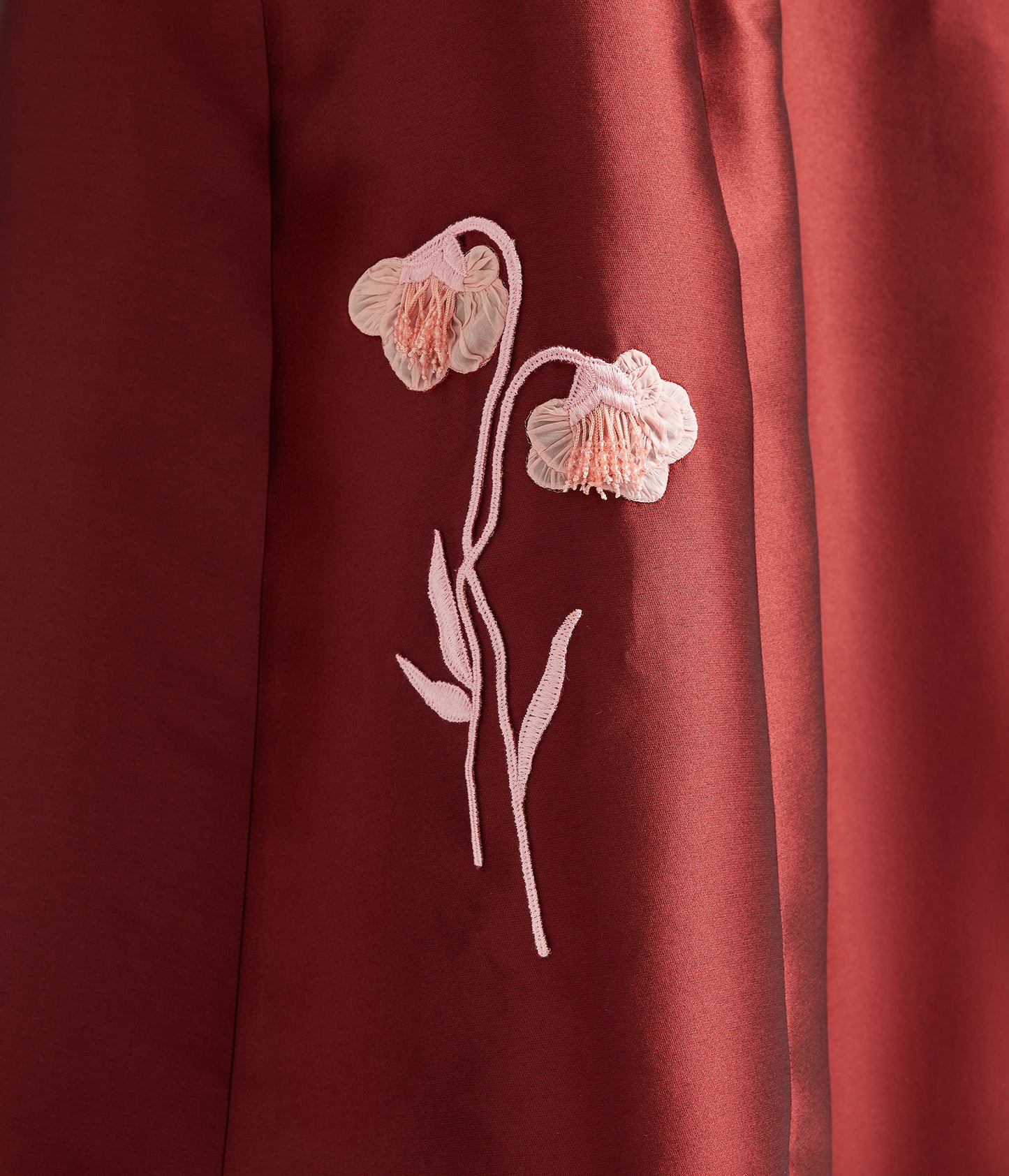Embroidered Mikado Sleeveless Midi Dress