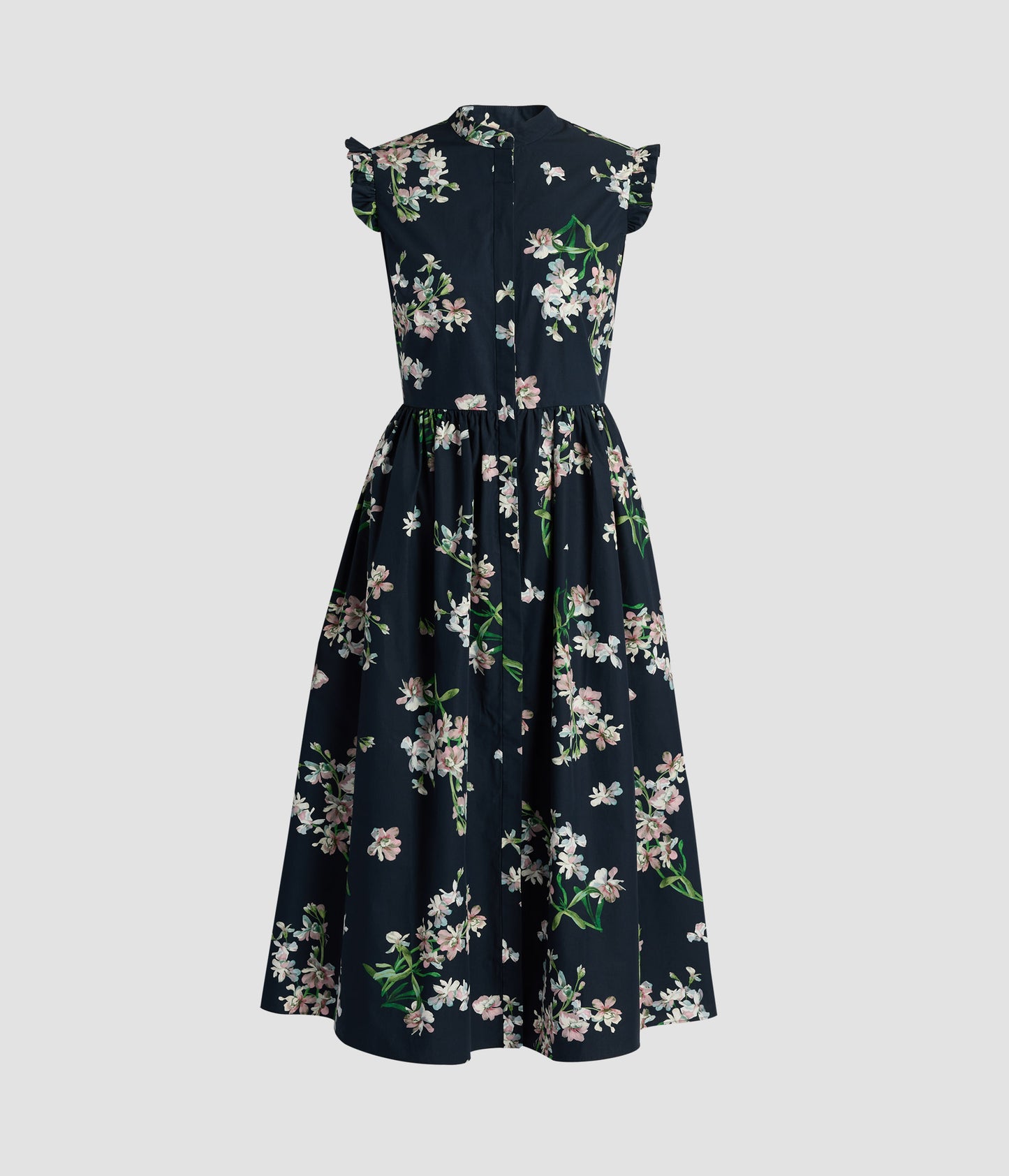 Floral Cotton Sleeveless Midi Dress